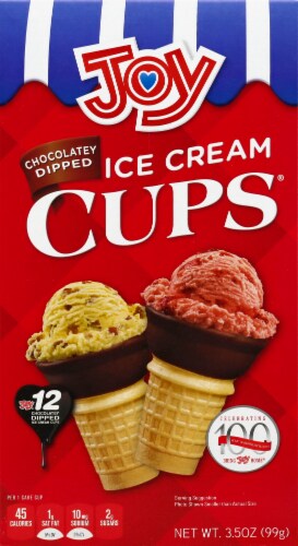 Joy Chocolatey Dipped Ice Cream Cups Perspective: front