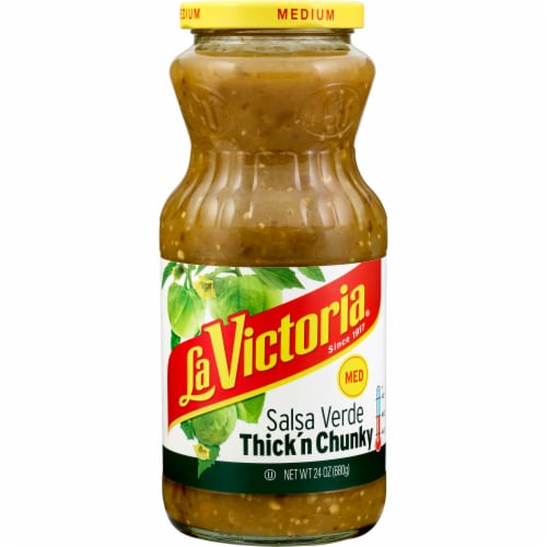 La Victoria Medium Thick 'N Chunky Salsa Verde Perspective: front