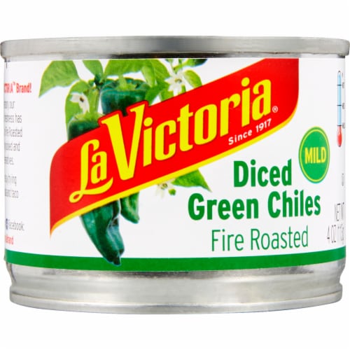 La Victoria Mild Diced Green Fire Roasted Chiles Perspective: front