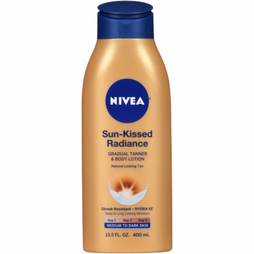 Nivea SunKissed Radiance Medium to Dark Tanner & Body Lotion, 13.5 fl