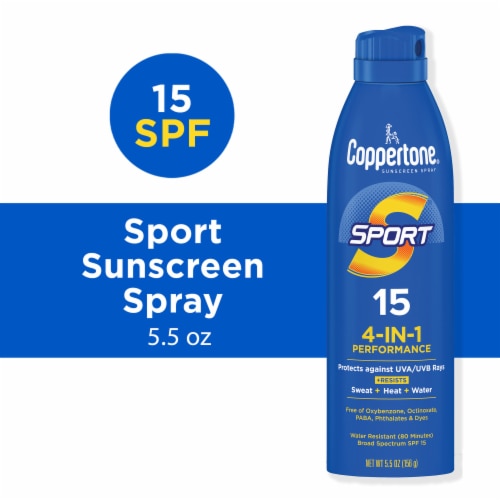 Coppertone Sport Sunscreen Spray, Broad Spectrum Spf 15 Water Resistant Spray Sunscreen Perspective: front