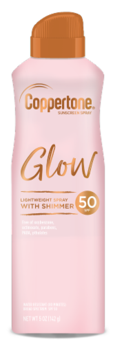 Coppertone Glow with Shimmer Sunscreen Spray SPF 50 Perspective: front