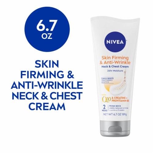Nivea Skin Firming And Anti Wrinkle Neck And Chest Cream With Q10, Creatine And Provitamin B5 Perspective: front
