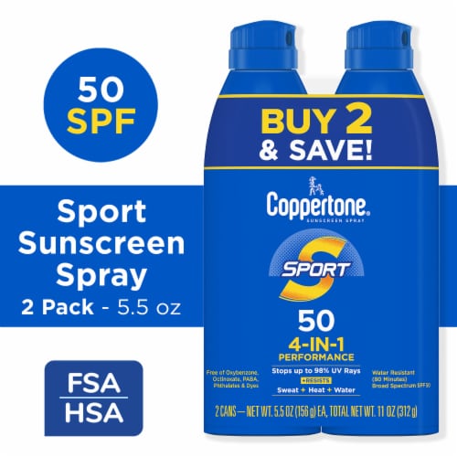 Coppertone Sport Sunscreen Spray SPF 50 Perspective: front