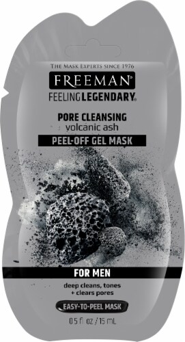 Freeman Men's Pore Cleansing Volcanic Ash Peel-Off Gel Mask Perspective: front
