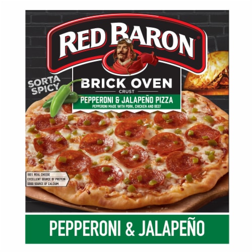 Red Baron Pepperoni & Jalapeño Brick Oven Crust Frozen Pizza Perspective: front