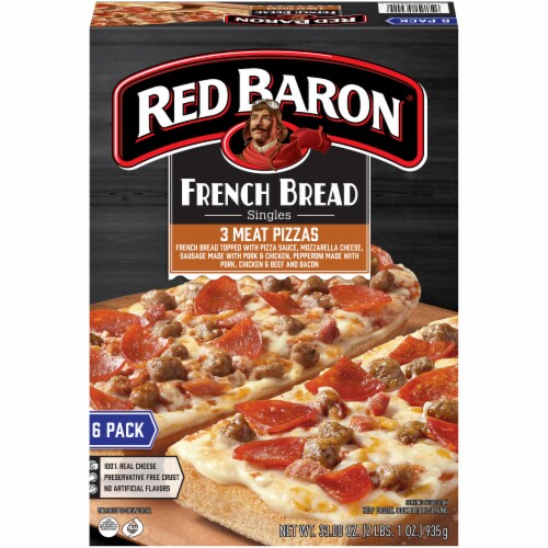 Fry’s Food Stores - Red Baron French Bread Singles 3 Meat Pizza, 33 oz