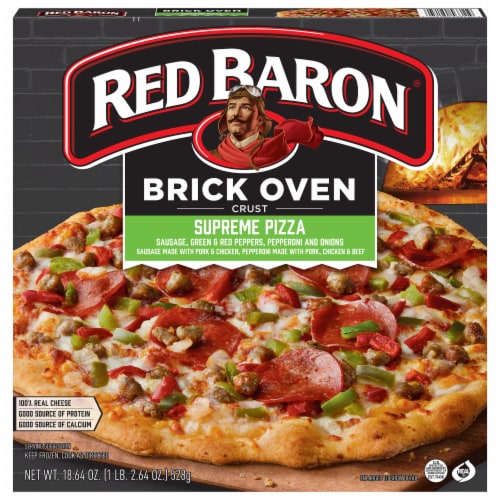 Red Baron Supreme Brick Oven Crust Frozen Pizza Perspective: front