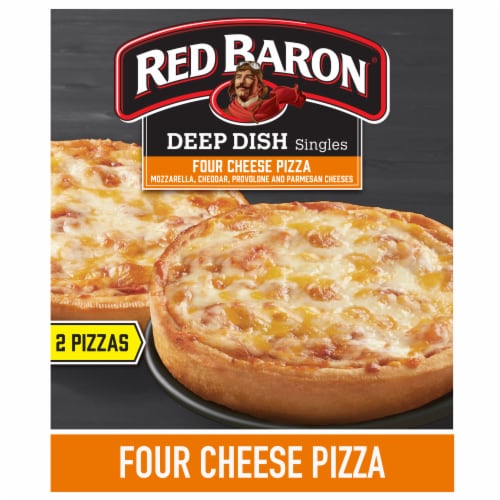 Red Baron Four Cheese Deep Dish Personal Frozen Pizza Perspective: front