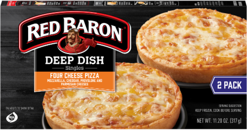 Red Baron Deep Dish Singles Four Cheese Pizza - 2 Count Perspective: front
