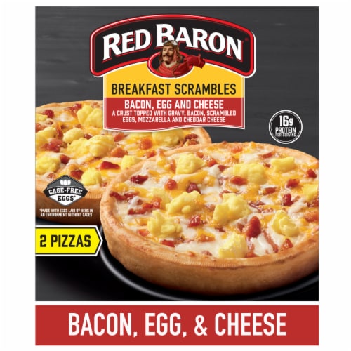Red Baron Breakfast Scrambles Bacon, Egg & Cheese Frozen Pizza Perspective: front