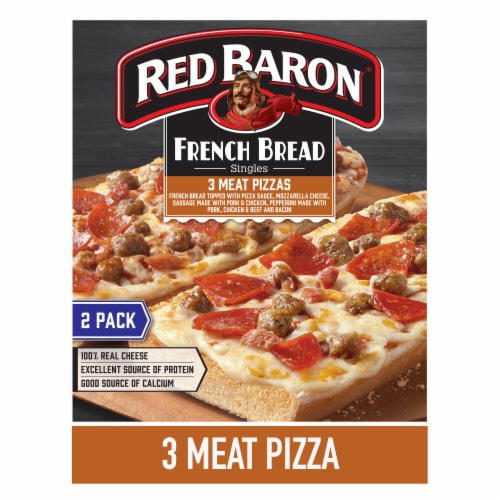 Red Baron Three Meat French Bread Personal Frozen Pizza