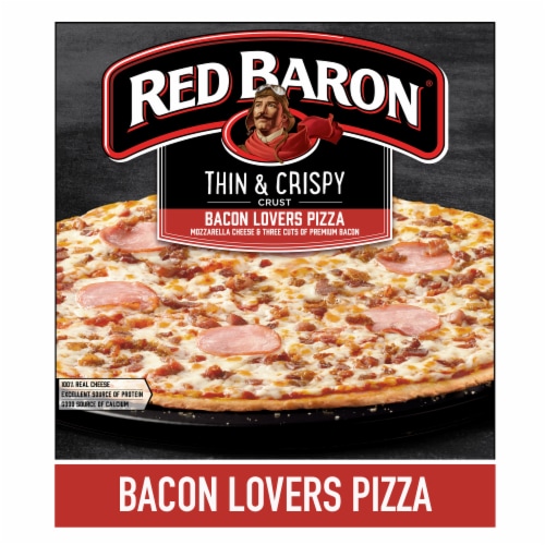 Red Baron Bacon Lover's Thin Crust Frozen Pizza Perspective: front