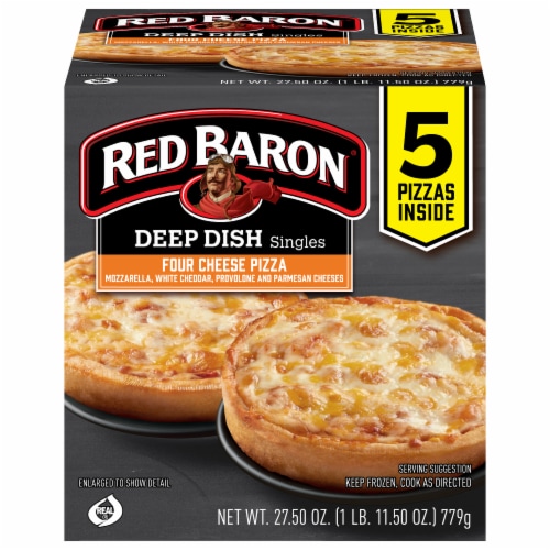 Red Baron® Frozen Four Cheese Pizza Deep Dish Singles Perspective: front