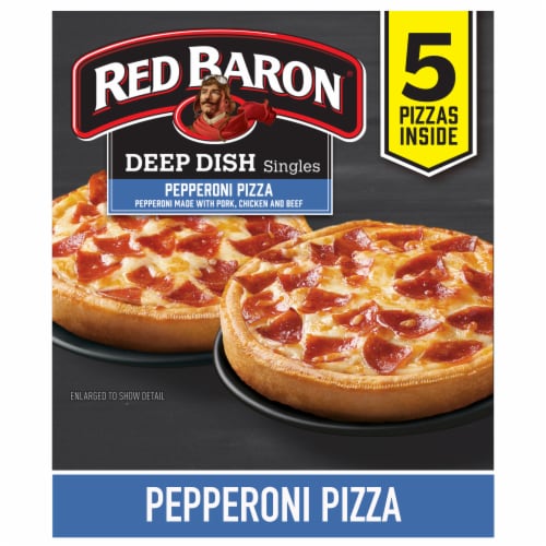 Red Baron Pepperoni Deep Dish Singles Frozen Pizza Perspective: front