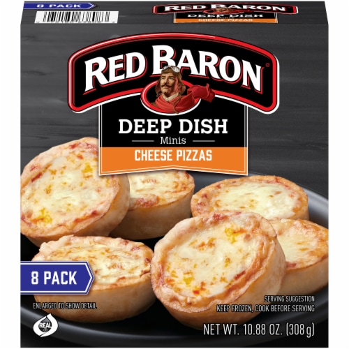 Red Baron Deep Dish Mini Cheese Pizzas 8 Count Perspective: front