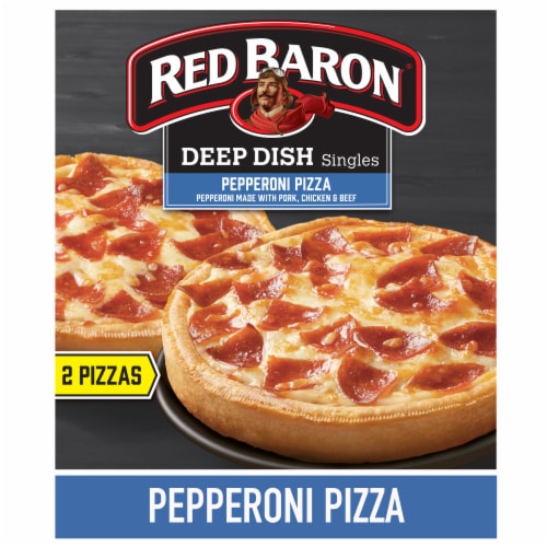 Red Baron® Deep Dish Singles Pepperoni Frozen Pizzas Perspective: front