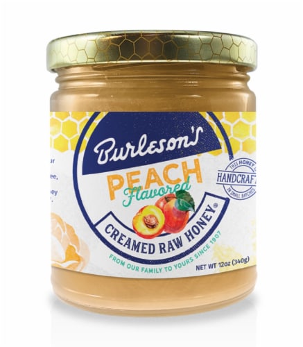 Burleson's Peach Flavored Cream Honey Perspective: front