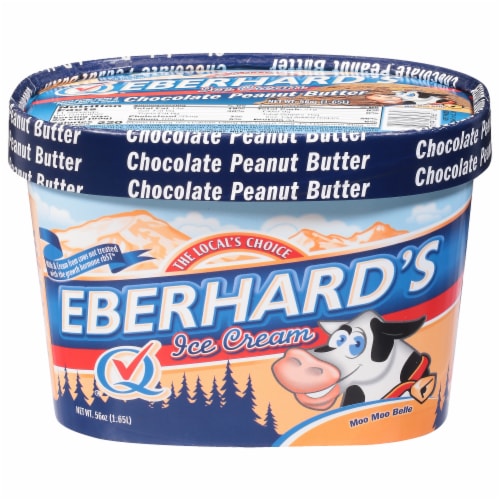 Eberhard's Chocolate Peanut Butter Ice Cream Tub Perspective: front