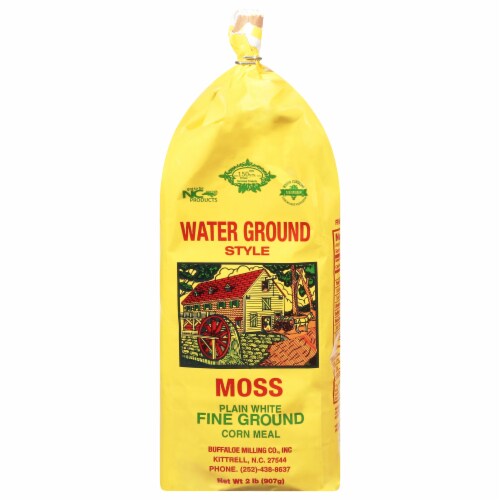 Moss' Water Ground Style Plain White Fine Ground Corn Meal Perspective: front