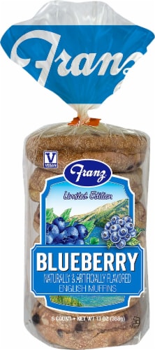 Franz Limited Edition Blueberry English Muffins 6 Ct 13 Oz King Soopers