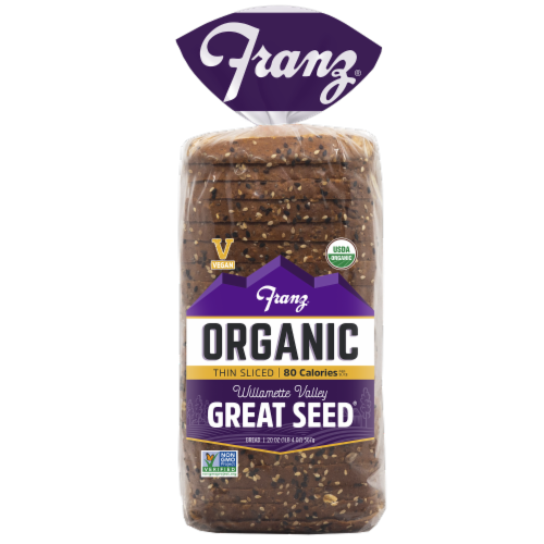 Franz® Organic Williamette Valley Thin Sliced Great Seed Bread Perspective: front