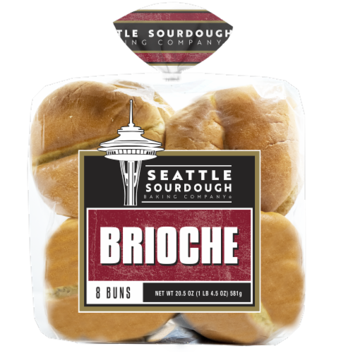Seattle Sourdough Baking Co. Brioche Hamburger Bun Perspective: front