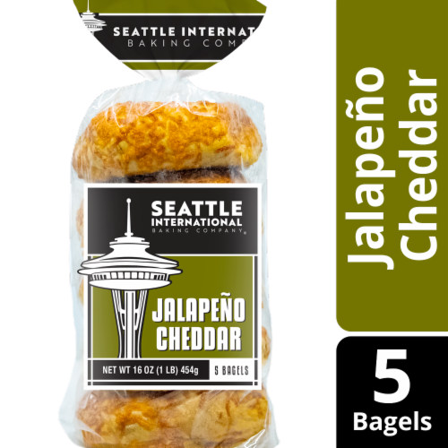 Seattle International Baking Company® Jalapeno Cheddar Bagel Perspective: front