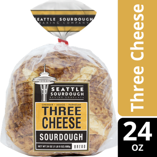Seattle Sourdough Baking Co.® Three Cheese Sourdough Bread Perspective: front