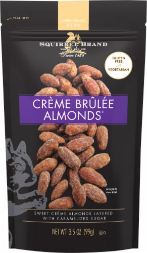 The Squirrel Brand Gluten Free Creme Brulee Almonds® Perspective: front