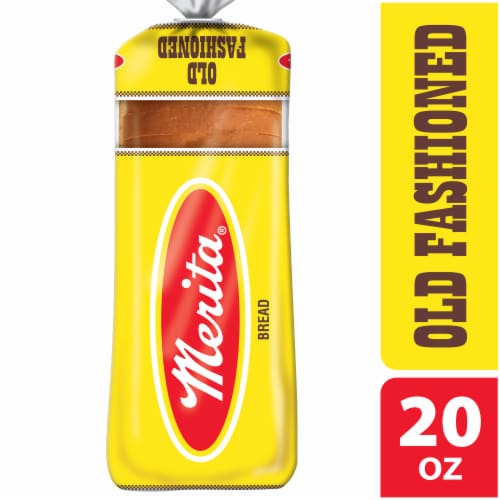 Merita Old Fashioned White Bread, Sliced Sandwich Bread, 20 oz Loaf Perspective: front