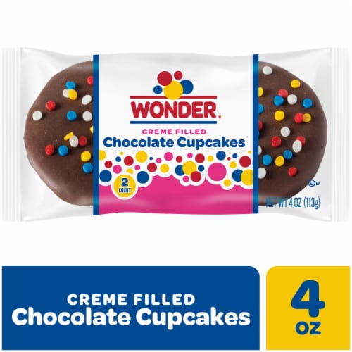 Wonder® Creme Filled Chocolate Cupcakes Perspective: front
