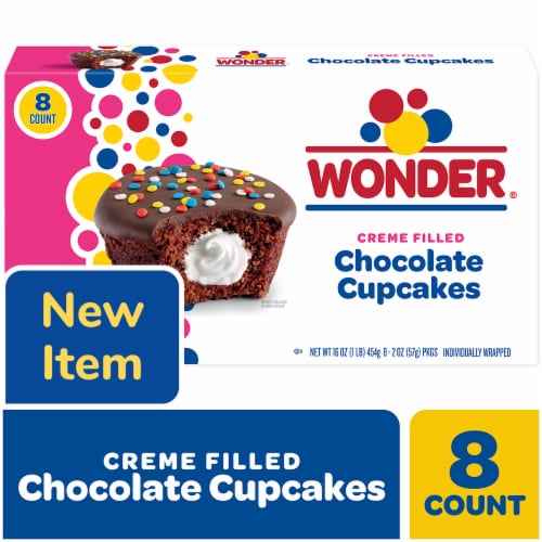 Wonder Crème Filled Chocolate Cupcakes Perspective: front