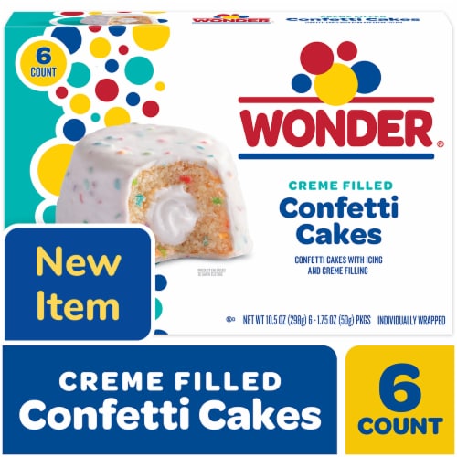 Wonder Crème Filled Confetti Cakes Perspective: front