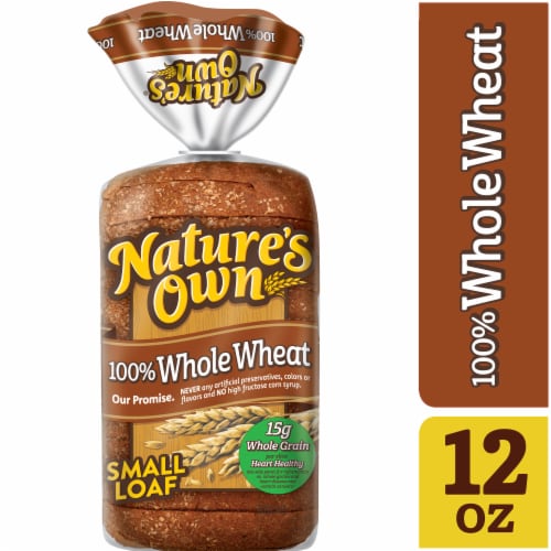 Nature's Own 100% Whole Wheat, Small Loaf Size, Sliced Whole Wheat Bread Perspective: front