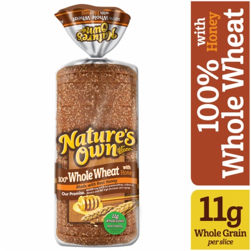 Nature's Own 100% Honey Whole Wheat Bread Perspective: front