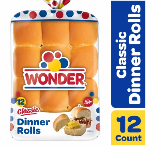 Wonder Bread Dinner Rolls, Soft White Bread Rolls, 12 Count Perspective: front