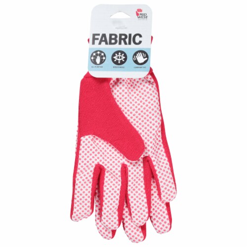 Midwest Quality Gloves Women's Fabric with Dots Garden Gloves Perspective: front