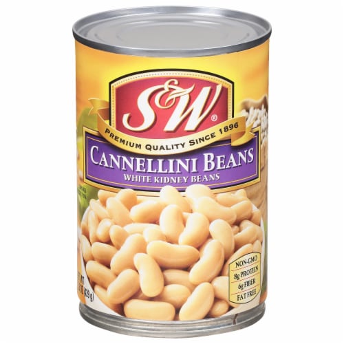 S&W Premium White Cannellini Kidney Beans - 15.5 Ounces Perspective: front