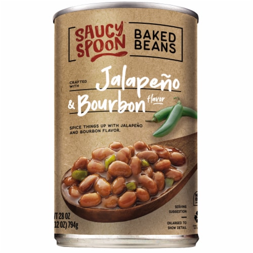 Saucy Spoon Jalapeno and Bourbon Baked Beans Perspective: front