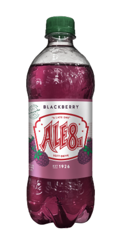 Ale-8-One® Blackberry Soda Bottle Perspective: front