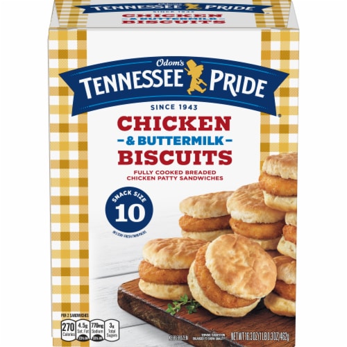 Odom's Tennessee Pride® Chicken & Buttermilk Biscuit Sandwiches 10 Count Perspective: front