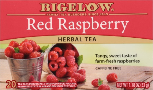 Bigelow Red Raspberry Herbal Tea Perspective: front