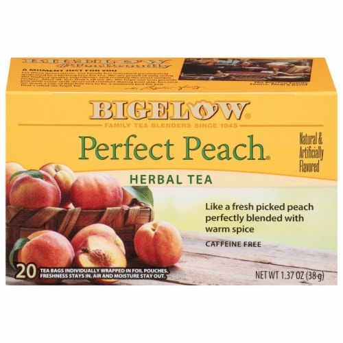 Bigelow® Perfect Peach® Herbal Tea Bags Perspective: front