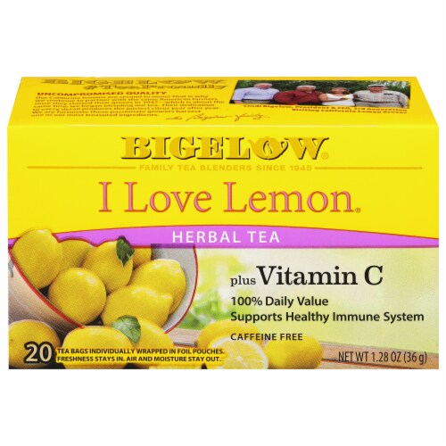 Bigelow® I Love Lemon® with Vitamin C Herbal Tea Bags Perspective: front