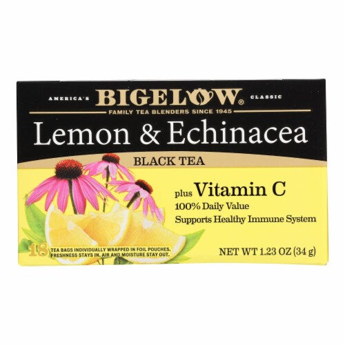 Bigelow Lemon & Echinacea Vitamin C Black Tea Bags Perspective: front