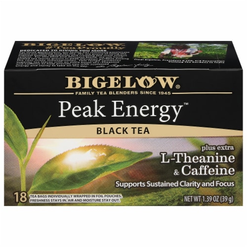 Bigelow® Peak Energy™ Plus Extra L-Theanine & Caffeine Black Tea Bags Perspective: front