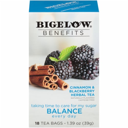 Bigelow Benefits Calm Stomach Ginger Peach Herbal Tea, 18 Tea Bags