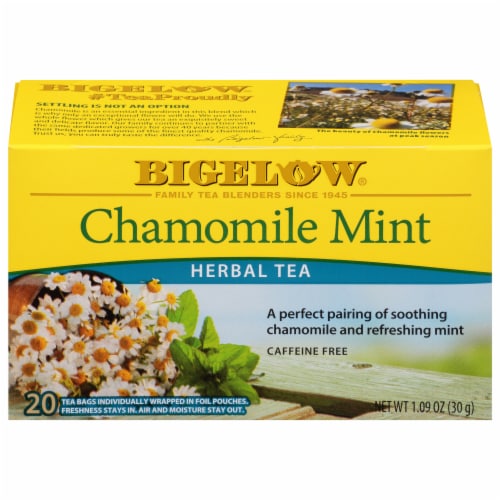 Bigelow Chamomile Mint Herbal Tea Bags Perspective: front