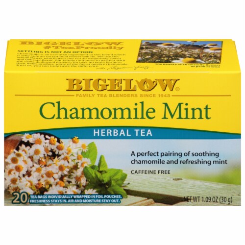 Bigelow Chamomile Mint Herbal Tea Bags Perspective: front